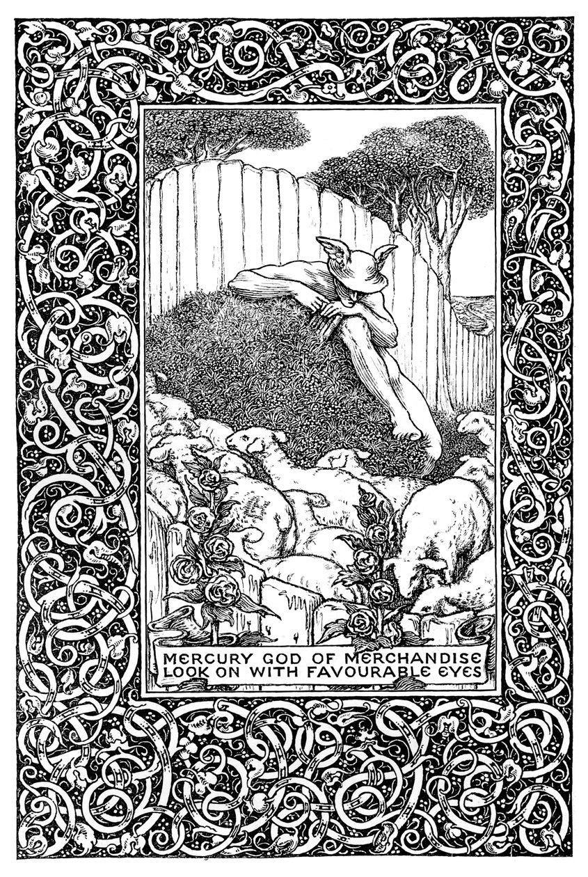 『クローバーの野原』の口絵、1899年。 作： クレメンス・ハウスマン
