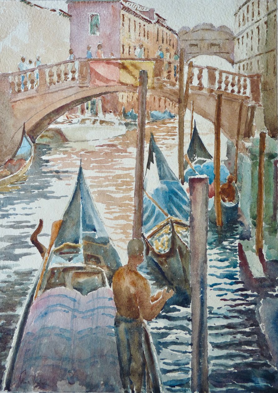 ため息橋、2020年（水彩画） 作： クライブ・ウィルソン