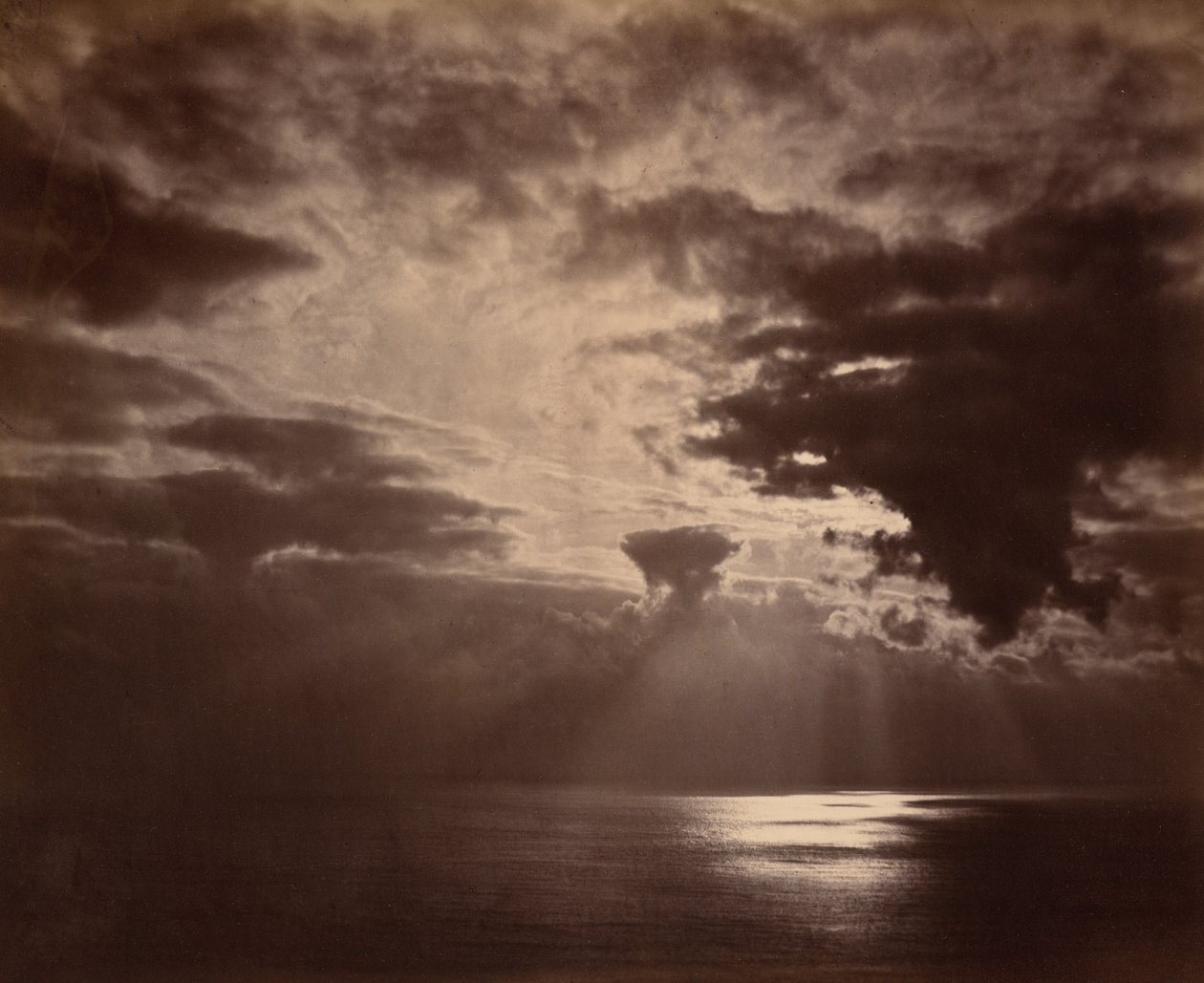 1860 年代の海の夕日。 作： スチュアート・ウォートリー大佐