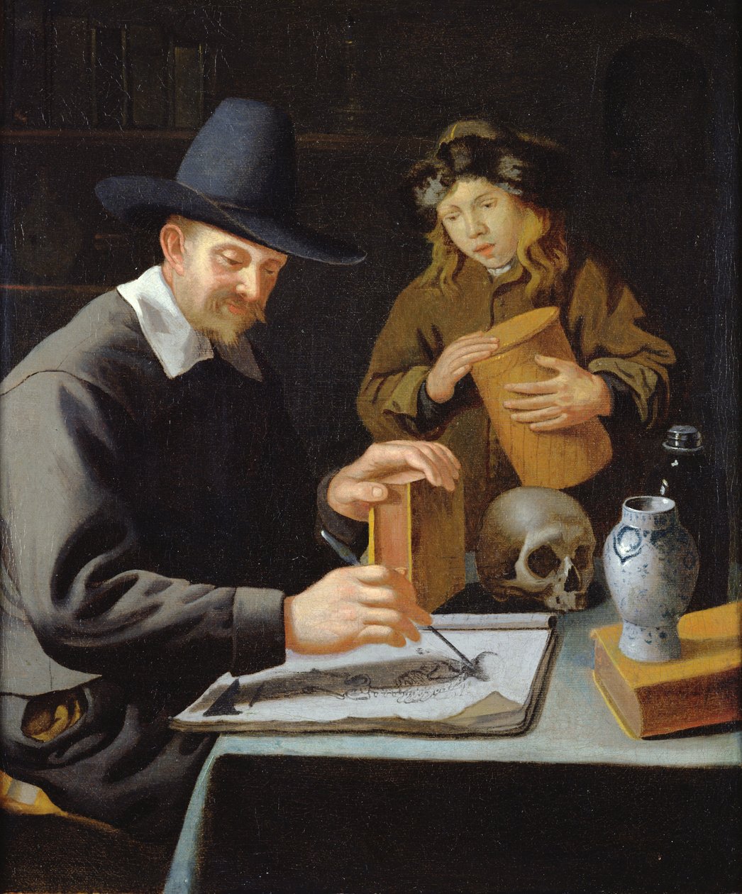 画家と彼の生徒 作： Constantin VerhoutまたはVoorhout