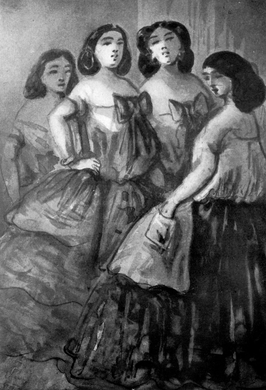 4人の少女、19世紀、1930年。 作： コンスタンタン・ガイズ