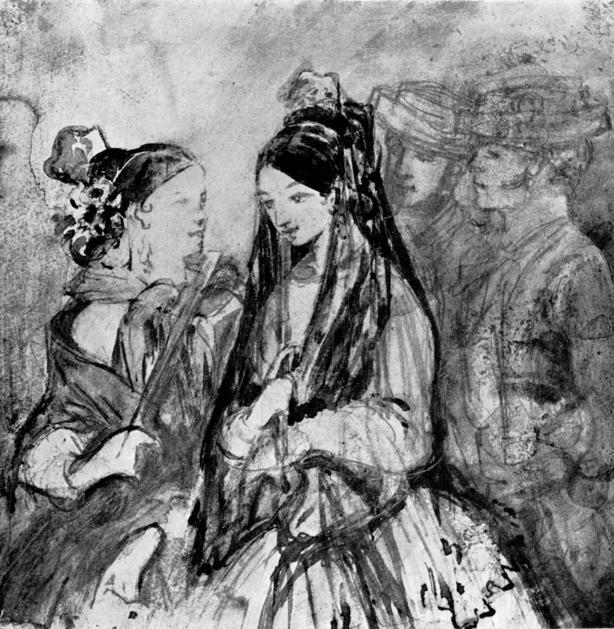 スペインの女性、19世紀、1930年。 作： コンスタンタン・ガイズ