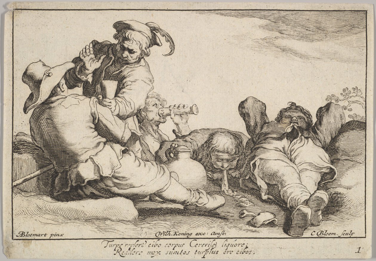 職業の喜び。 作： Cornelis Bloemaert