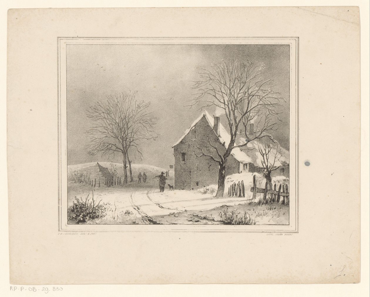 雪景色の家 作： Cornelis Gerrit Verburgh