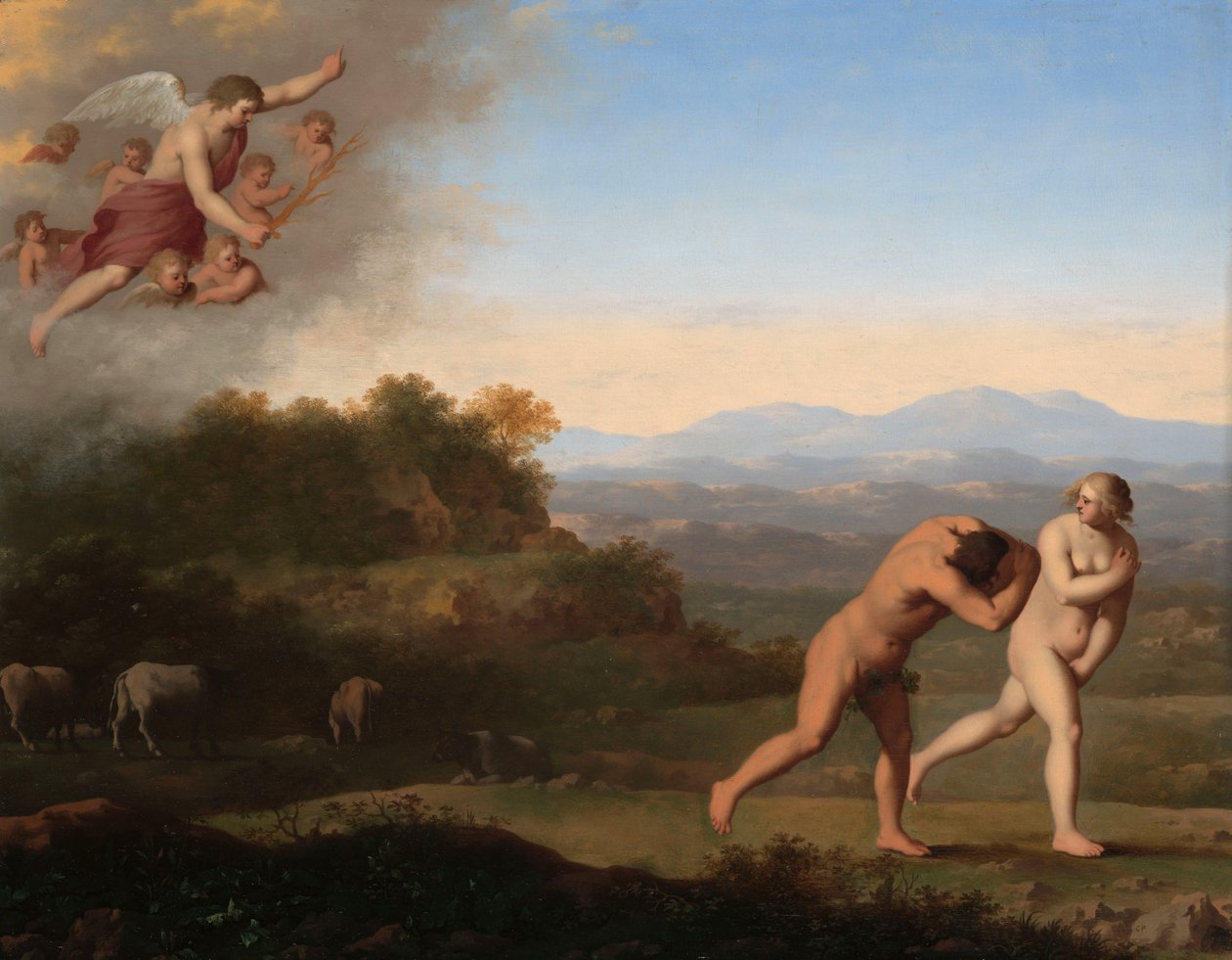 楽園からの追放 作： Cornelis van PoelenburghまたはPoelenburch