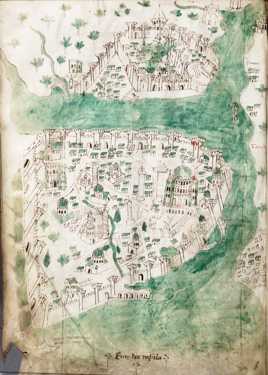 コンスタンチノープル海図 1420年頃（ヴェラム） 作： クリストフォロ・ブオンデルモンティ