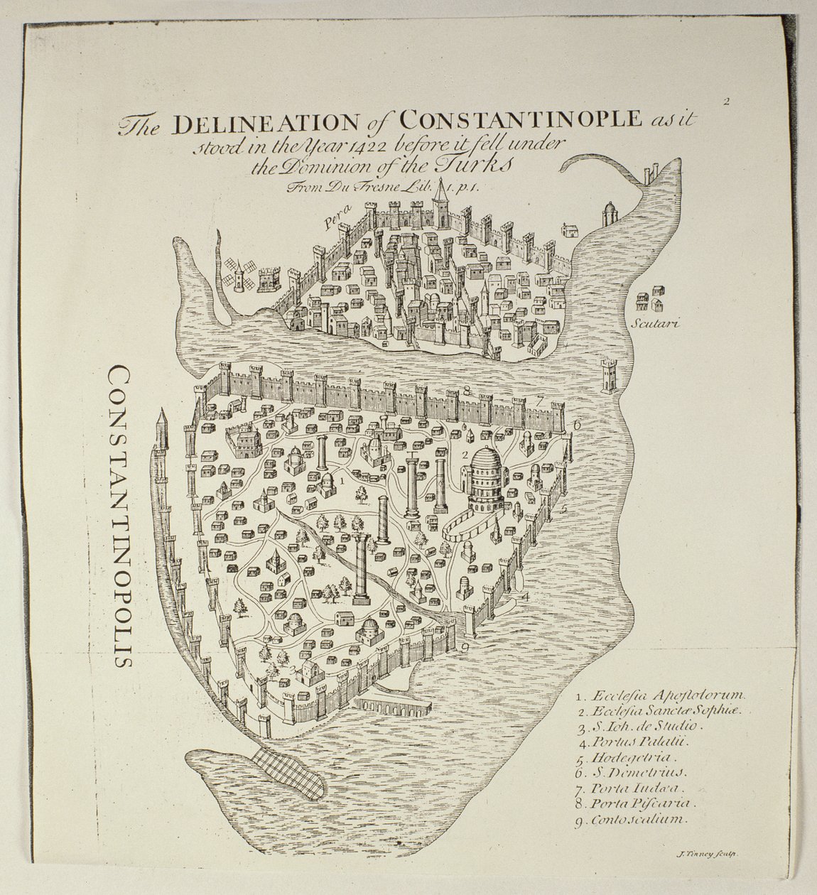 1422年のコンスタンティノープルの地図 作： クリストフォロ・ブオンデルモンティ