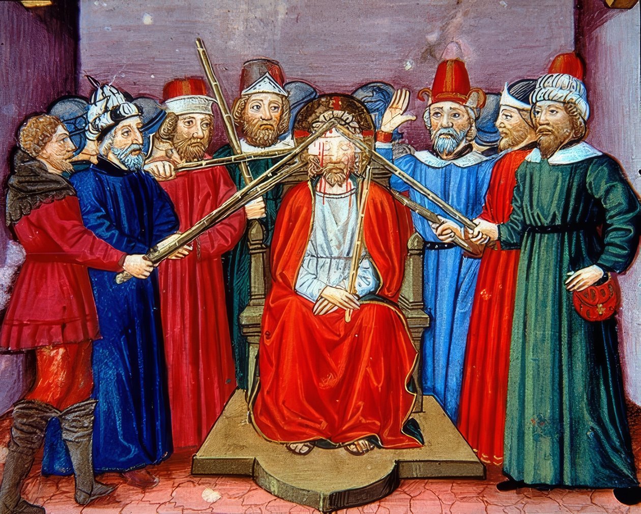 いばらの戴冠式（c.115v）。 1476年 作： クリストフォロ・デ・プレディス