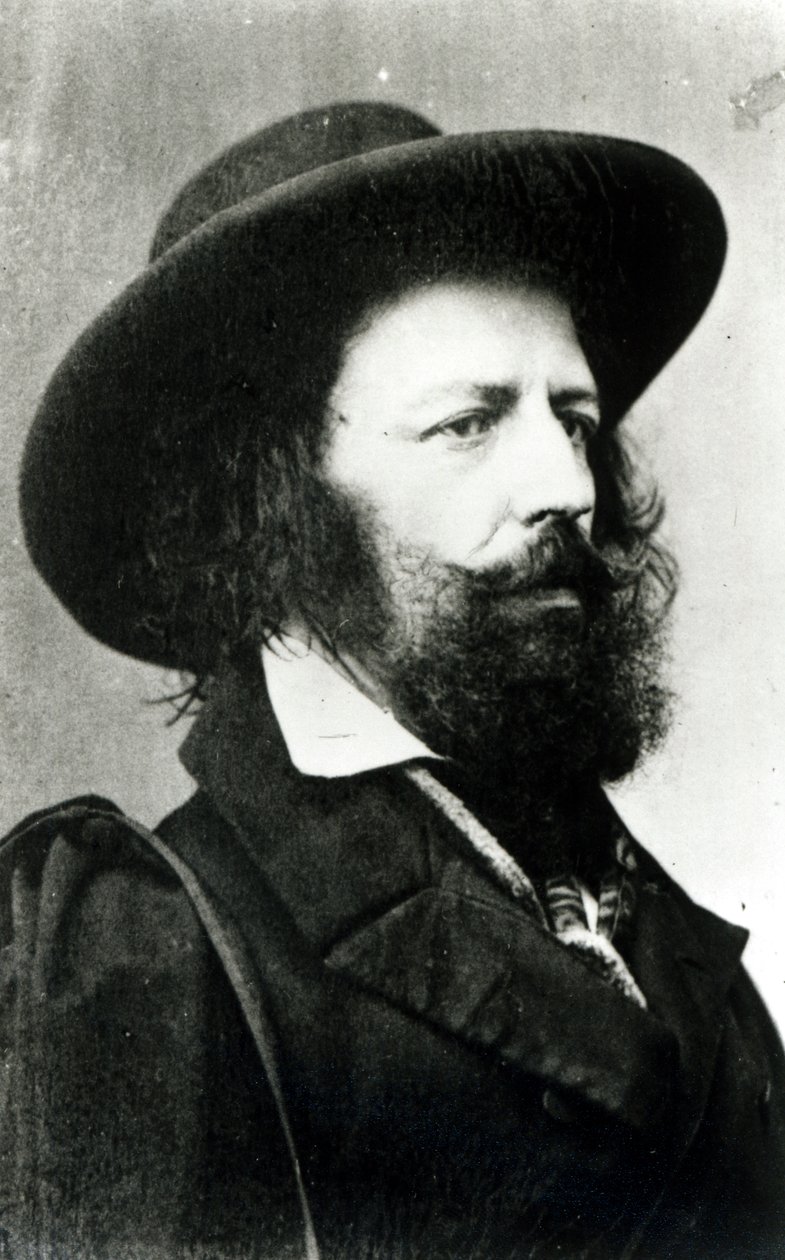 1861年4月15日、CundallとDonnesが撮影したTennyson卿、アルフレッド（1809-92） 作： ランドールとダウンズ