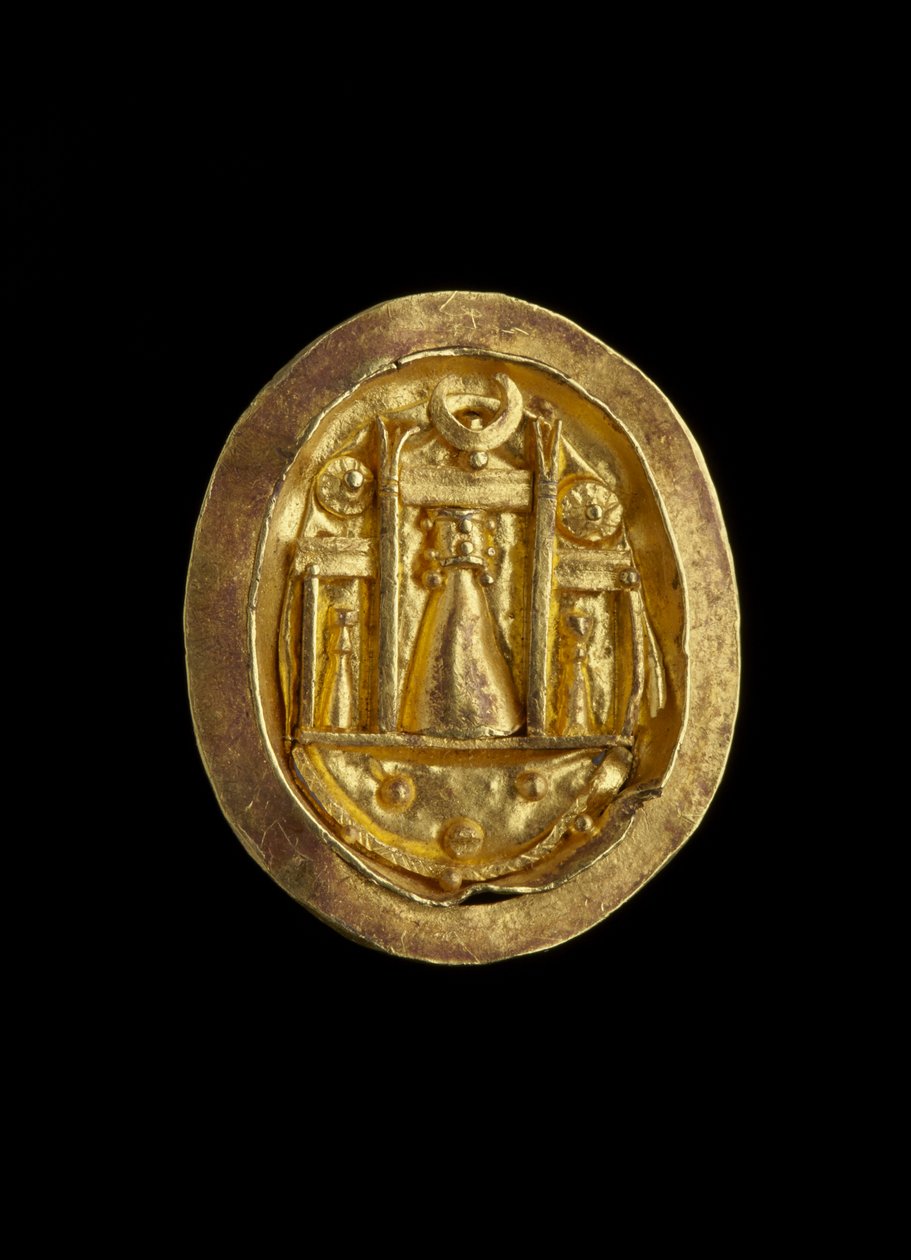 ローマ時代のパフォスにあるアフロディーテの神社を示す設定の金の指輪（キプロス）紀元前50年頃紀元前330年（金） 作： キプロス