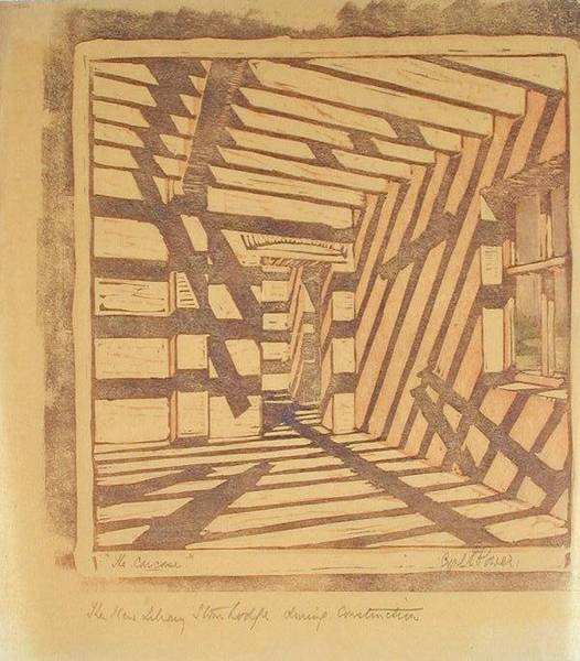 死体、1929年頃（リノカット） 作： シリル・エドワード・パワー