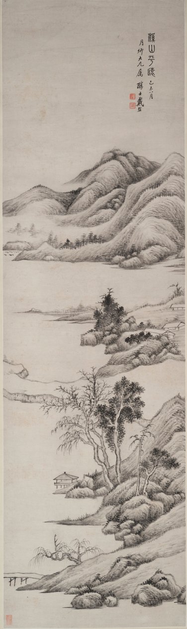 遠くの小川と山 作： 戴熙