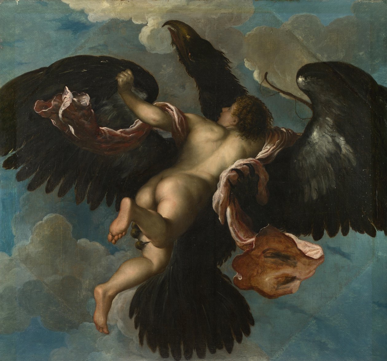 ガニメデのレイプ、約。 1575年 作： ダミアーノ・マッツァ