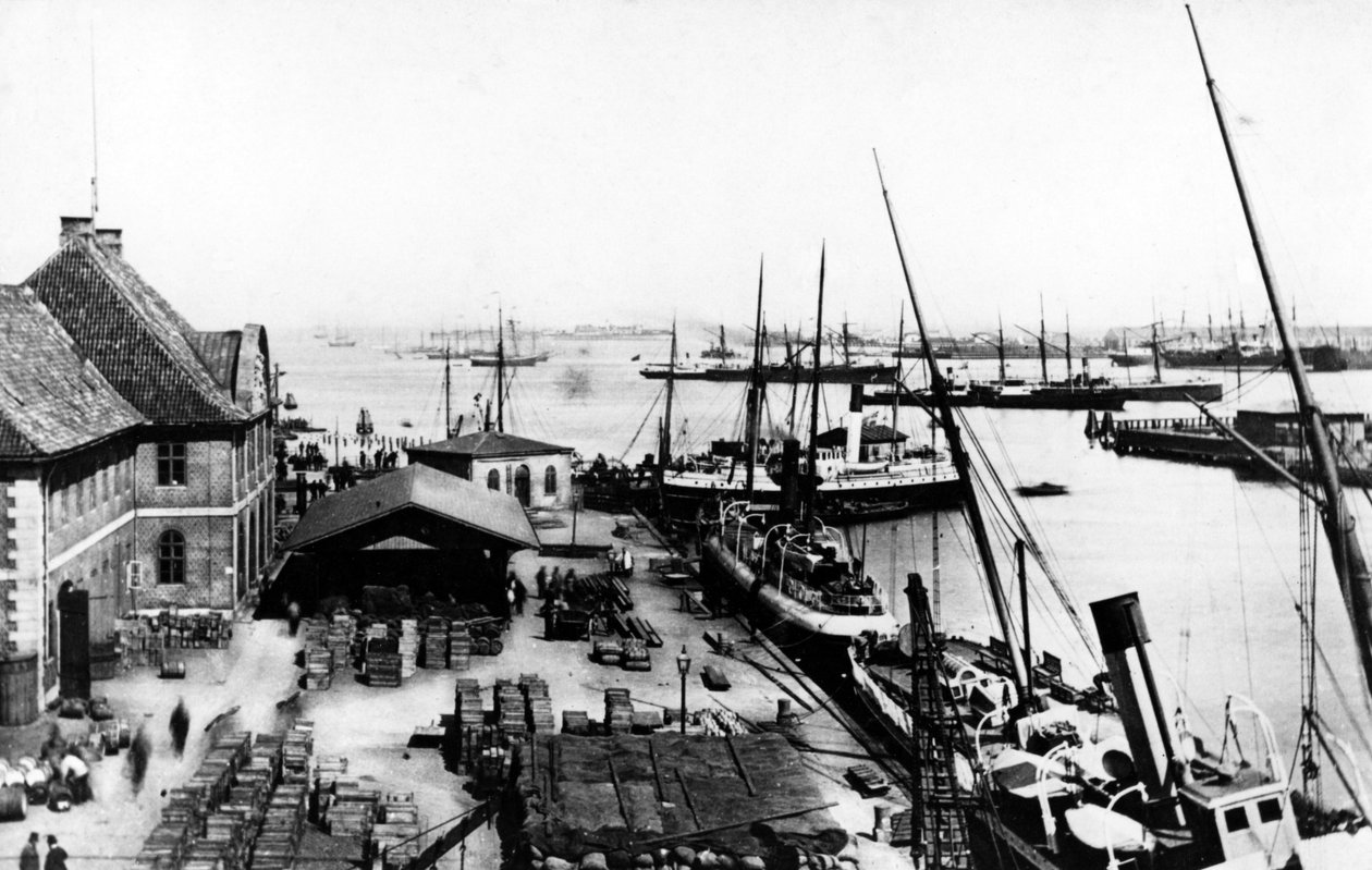 コペンハーゲン港、1880年頃 作： デンマークの写真家