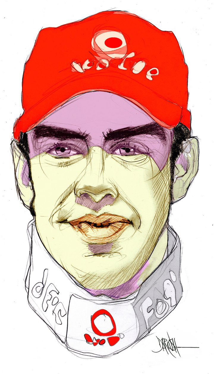 フェルナンド・アロンソ・ディアス（デジタル色鉛筆画） 作： ダリシュ・ラドプール