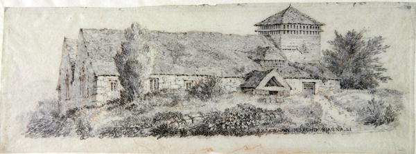 スランフェア教会、北ウェールズ、1813年 作： デビッドコックス