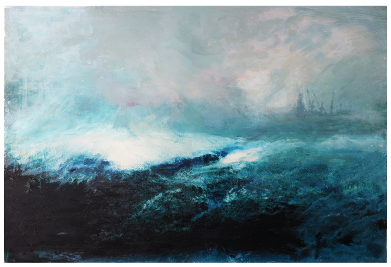 Seascape; 2015 Mixed Media on Wood panel 作： デビッド・マコノチー
