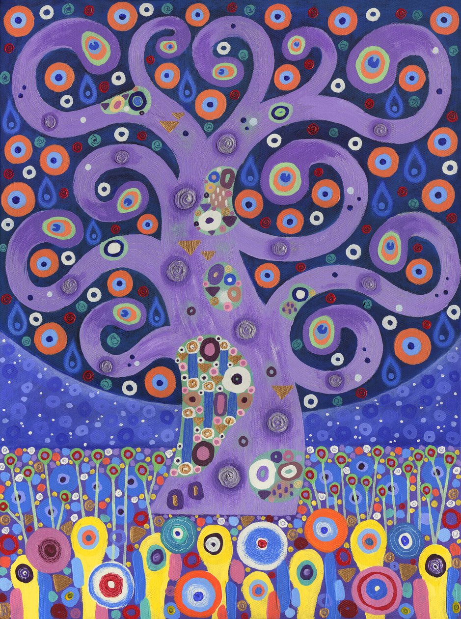 孔雀の木, 2011 （キャンバスにアクリル画） 作： デビッド・ニュートン