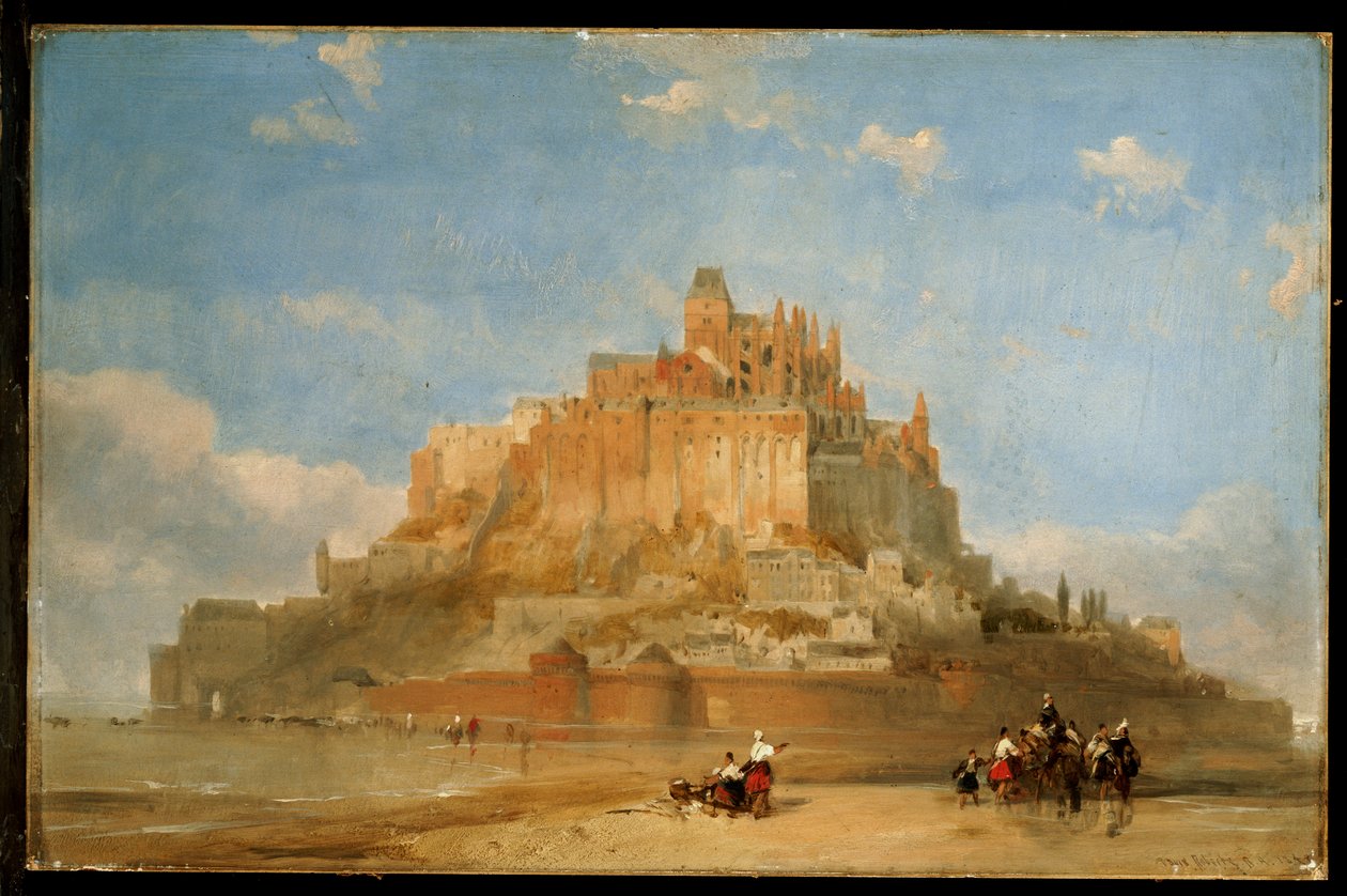 サンズからのモンサンミッシェル、1848 作： デビッド・ロバーツ