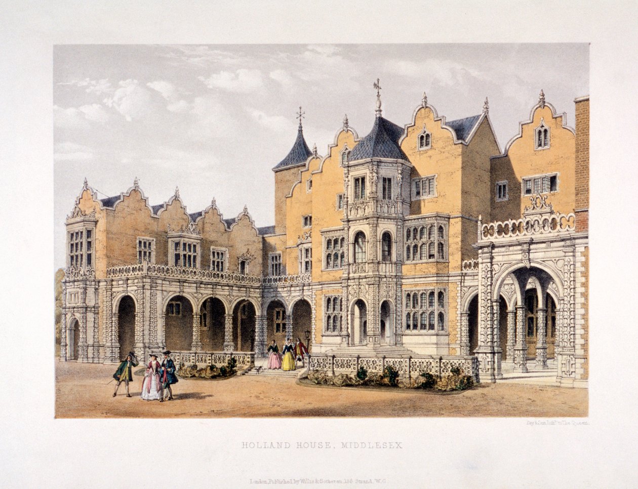 オランダの家、ケンジントン、ロンドン、c1850 作： 日と息子