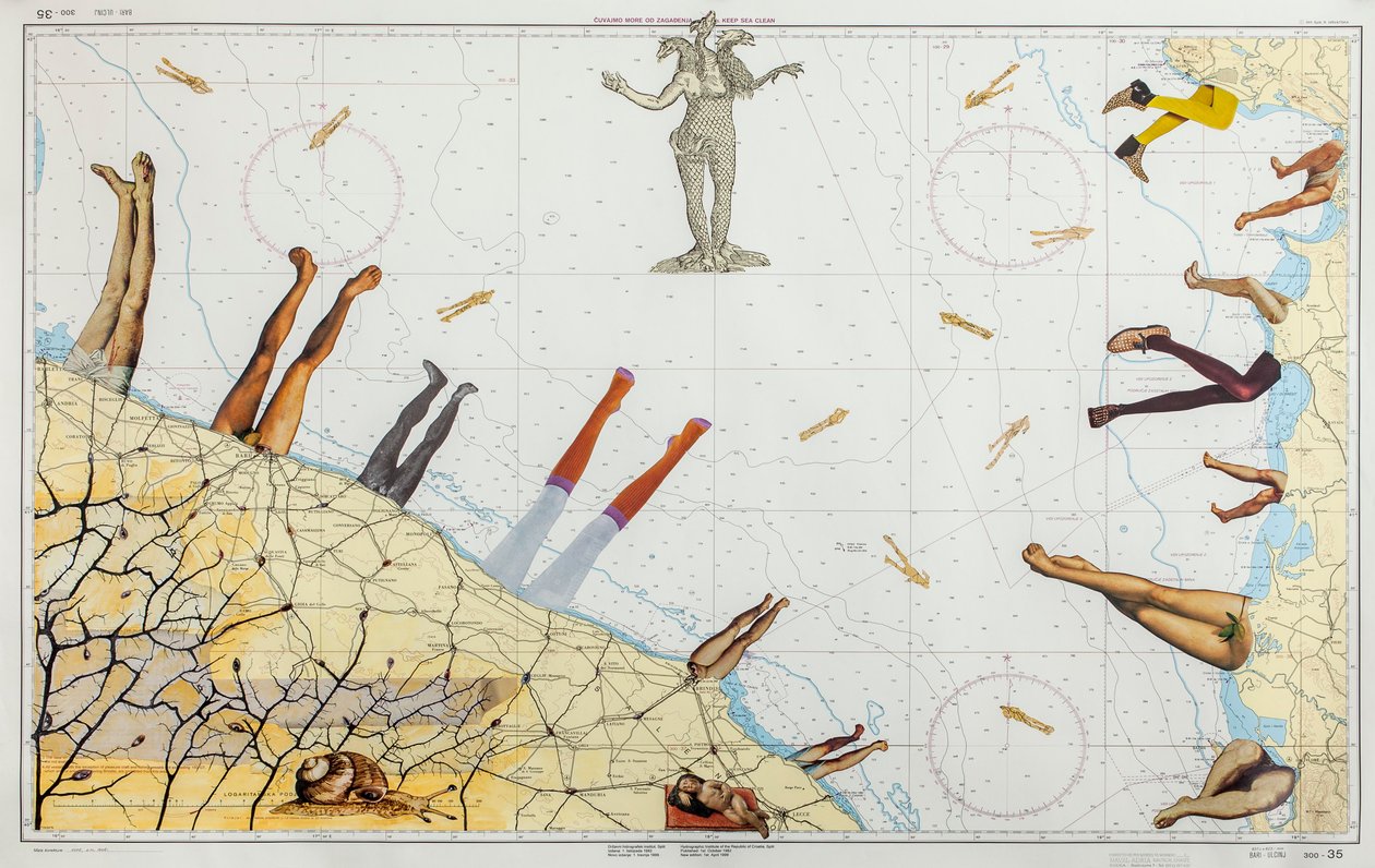 Sea Legs、2016年（海図のコラージュ） 作： ディアドラ・ケリー