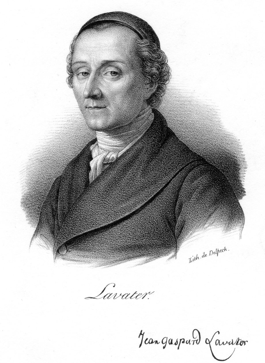 Johann Kaspar Lavater、スイスの人相学者および神学者、c1830。 作： デルペチ