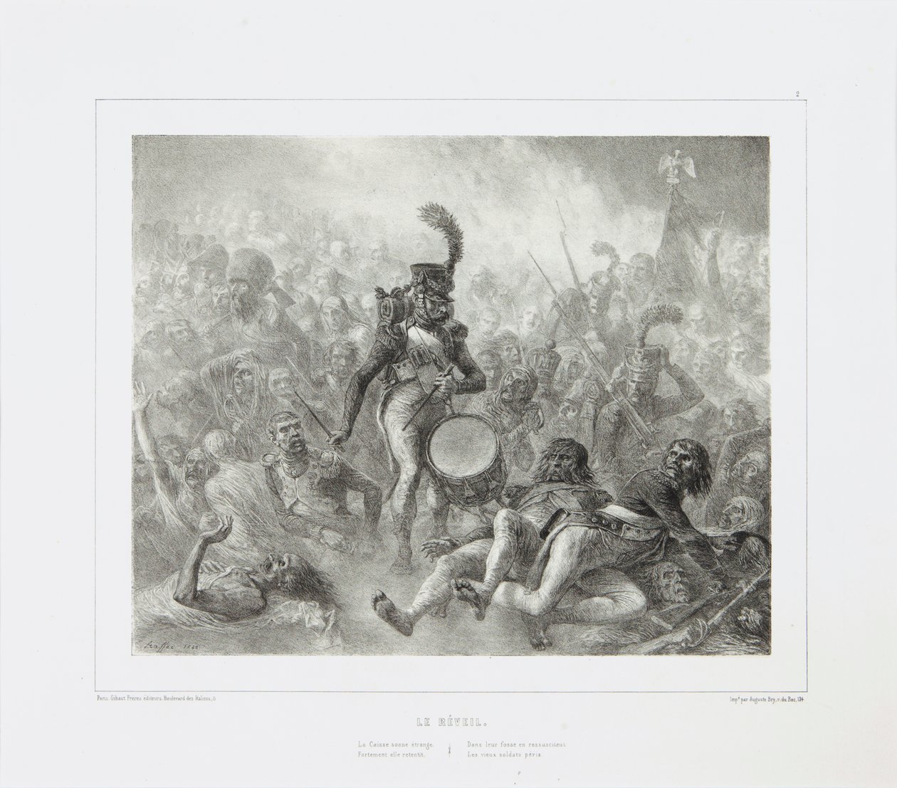 死んだ兵士を目覚めさせるドラム、1842 作： デニス・オーギュスト・マリー・ラフェット