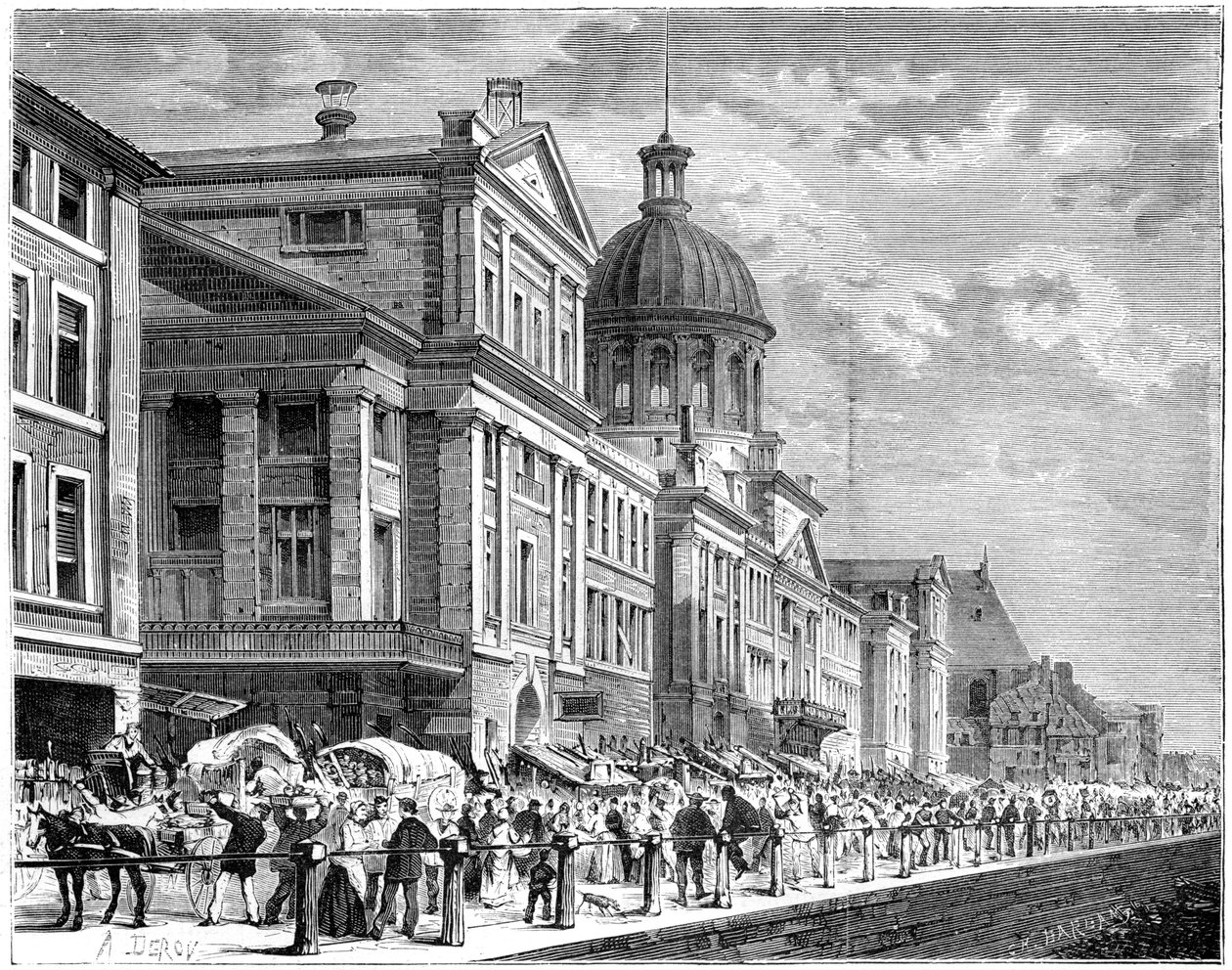 Bonsecours、モントリオール、カナダ、19世紀。 作： 破壊する