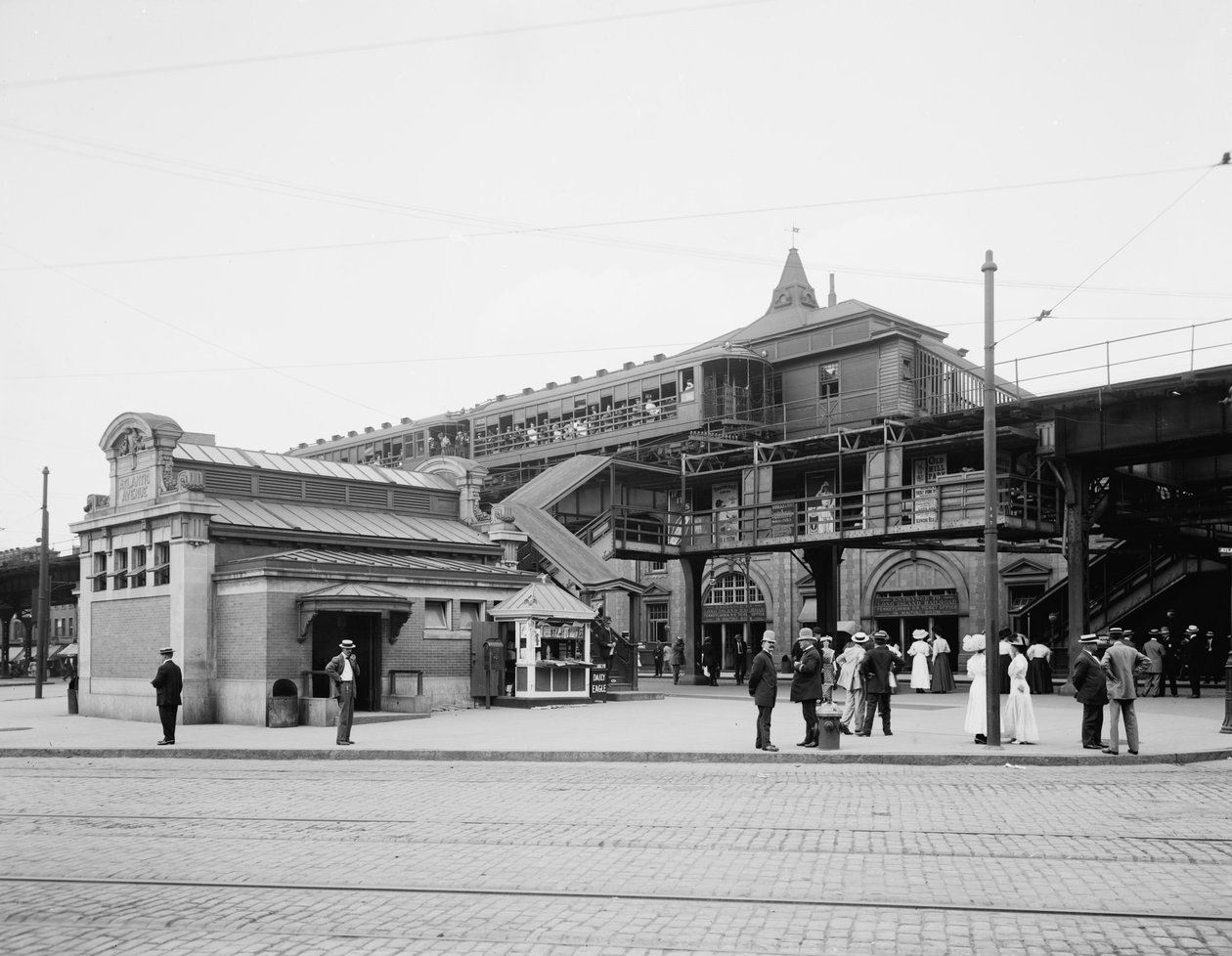 アトランティックアベニュー、地下鉄の入り口、ブルックリン、ニューヨーク、c.1910-20 作： デトロイト出版株式会社