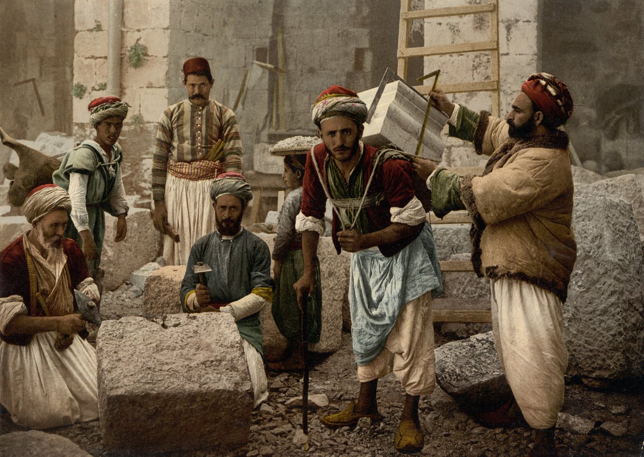 Stonecutters、Erusalem、c.1890-C.1900（Photochrom Print） 作： デトロイト写真社
