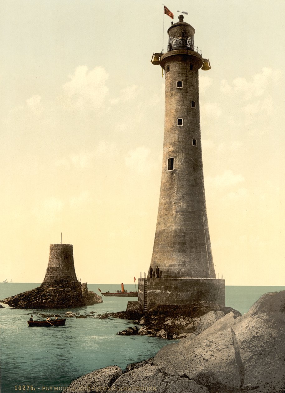 エディストーン灯台、プリマス、イギリス、c.1900 作： デトロイト出版株式会社