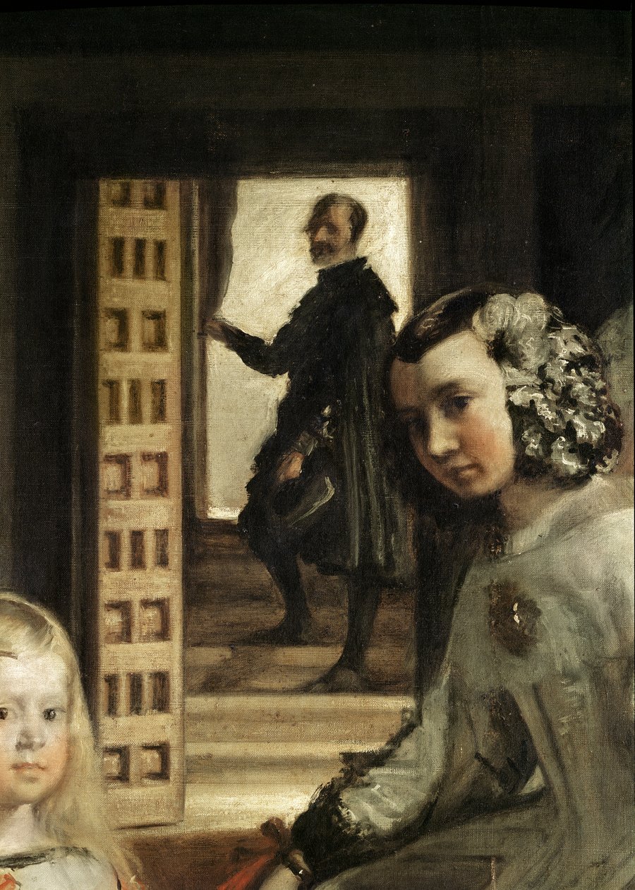 ラスメニーナスの背景の詳細、またはフィリップ4世の家族、c.1656（405の詳細） 作： ディエゴ・ベラスケス