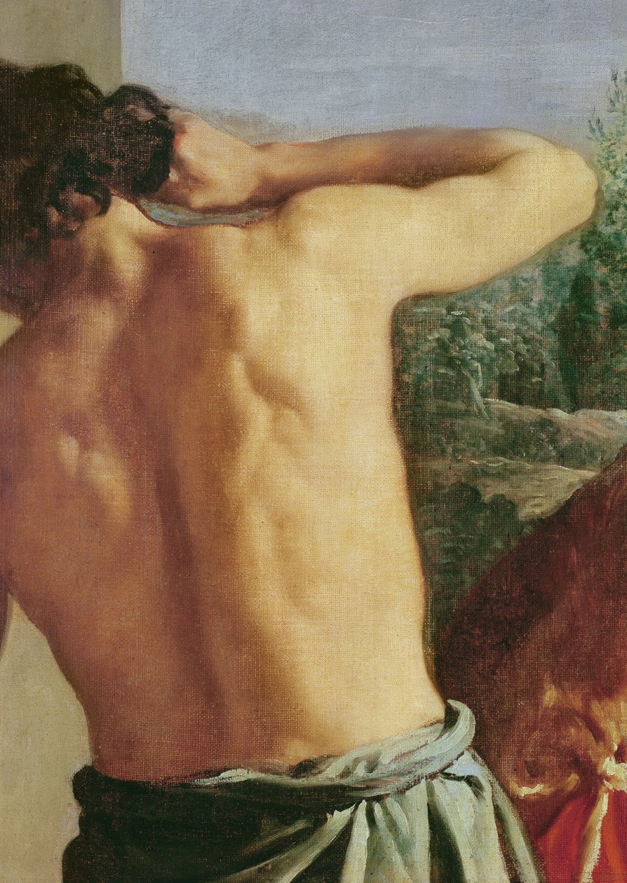 ジョセフの血まみれのコートがジェイコブに連れて来られた、左側のしもべの詳細1630年（詳細55705） 作： ディエゴ・ベラスケス