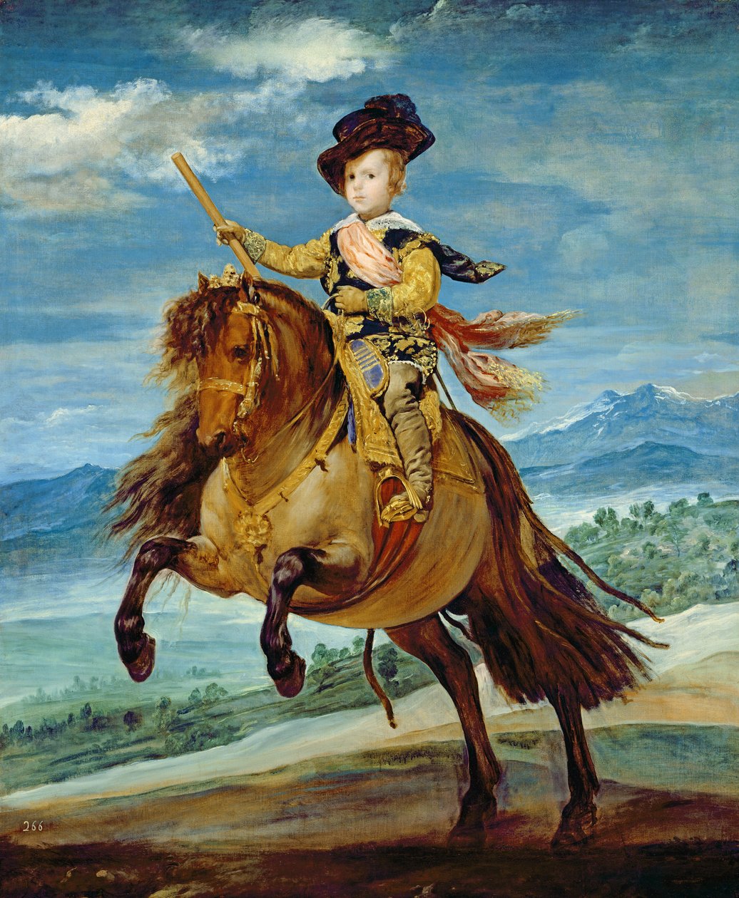 馬に乗ってプリンスバルタザールカルロス、1635-36年 作： ディエゴ・ベラスケス