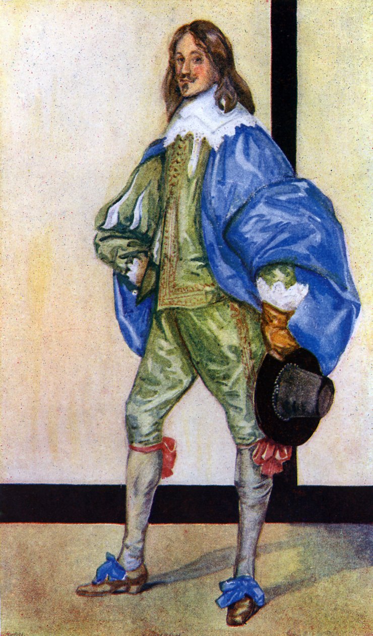 チャールズ1世（1625-1649）の時代の男の衣装 作： ディオン・クレイトン・カルスロップ
