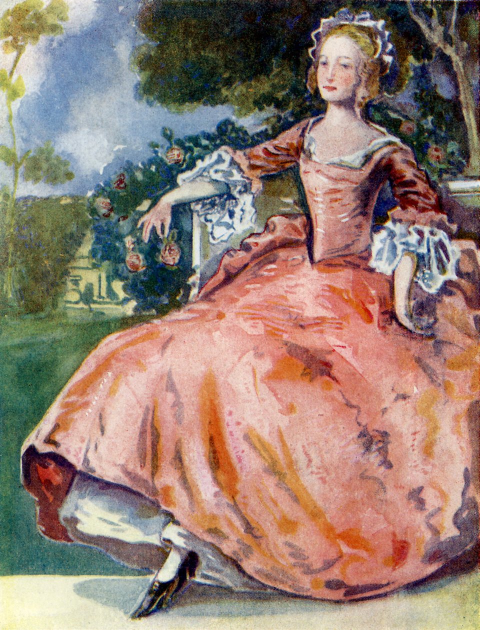 ジョージ1世（1714-1727）の時代の女性の衣装 作： ディオン・クレイトン・カルスロップ