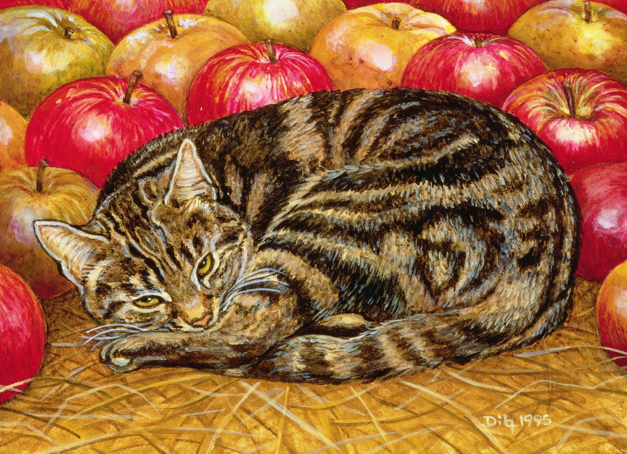 右手Apple-Cat、1995（パネルにアクリル） 作： ディッツ