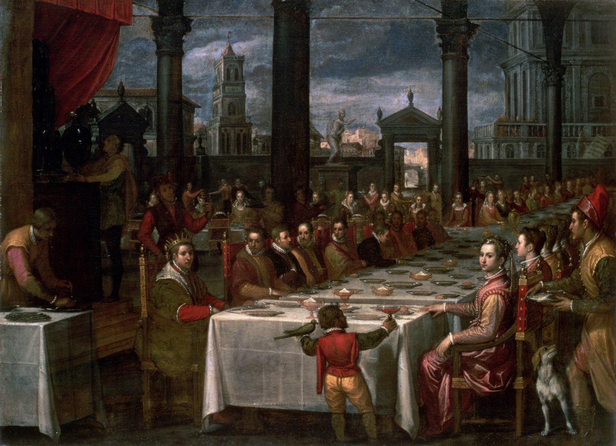 トスカーナ大公フェルディナンド1世の結婚式の宴会（1549〜1600）、1590 作： Domenico Cresti（Il Passignano）
