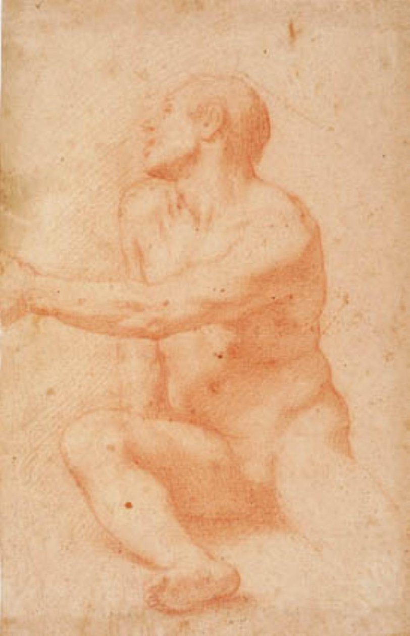着席ヌード 作： Domenico Cresti（Il Passignano）