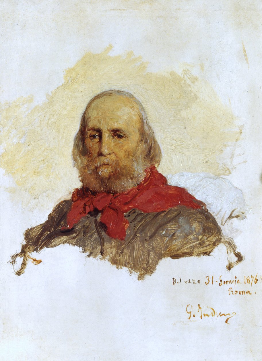 ガリバルディの肖像、1876 作： ドメニコ・インドゥーノ