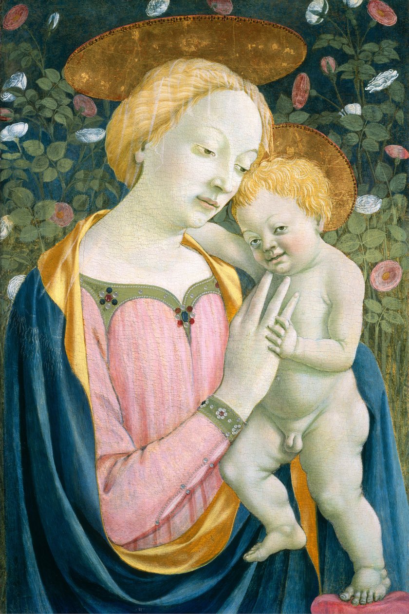 マドンナと子供、c。 14451450。 作： ドメニコ・ヴェネツィアーノ