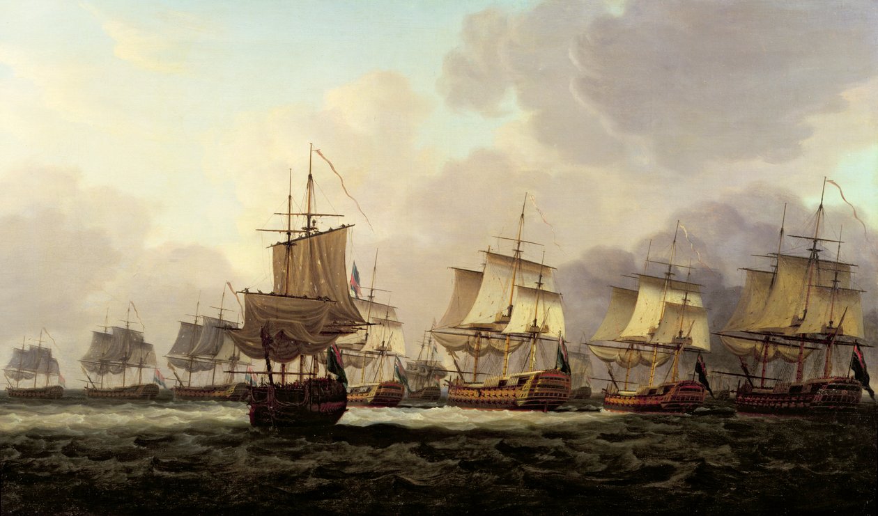 1781年のドガーバンクでのオランダ艦隊に対するパーカー副提督の行動 作： ドミニク・セール