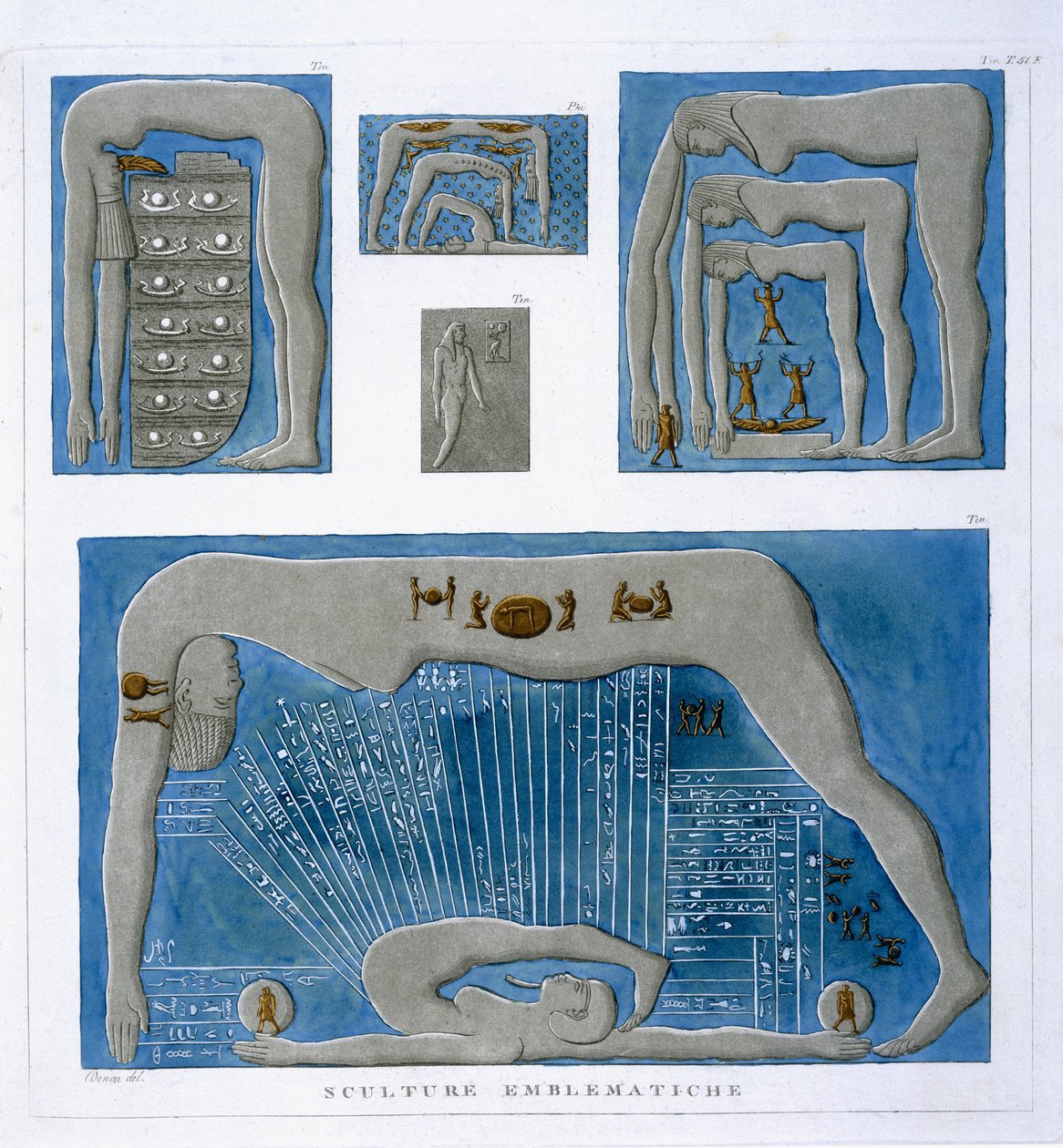 「下エジプトと上エジプトの航海」、1802年からの創造神話に関するEmblatic Reliefs 作： ドミニク・ヴィヴァン・デノン