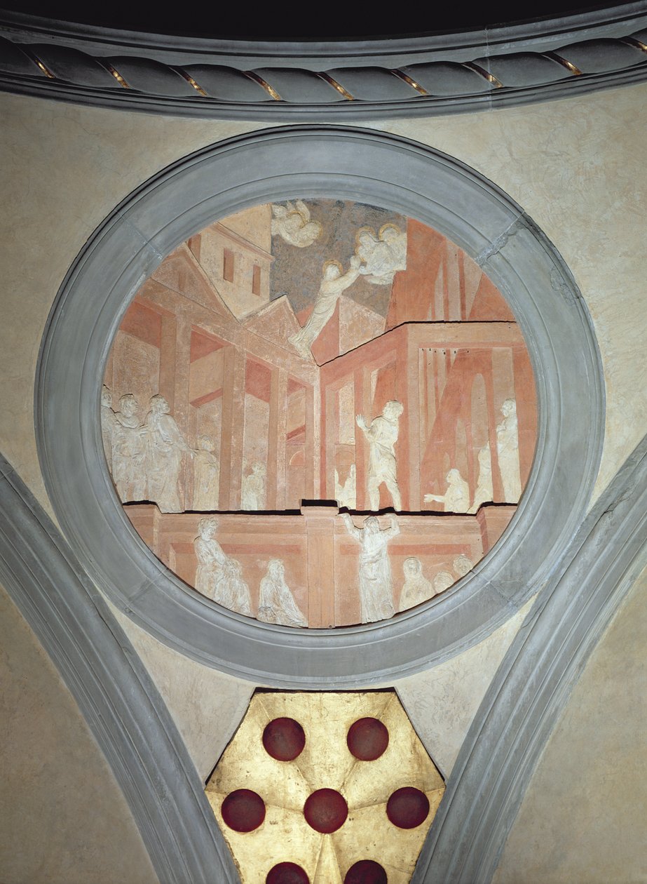 聖ヨハネの昇天、スパンドレルメダリオン、c.1425（石膏） 作： ドナテロ