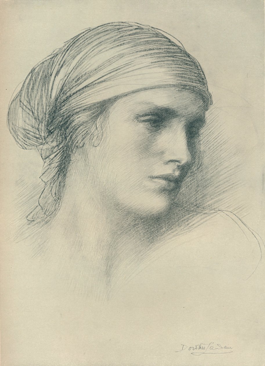 頭の研究、c1916 作： ドロテア・ランダウ