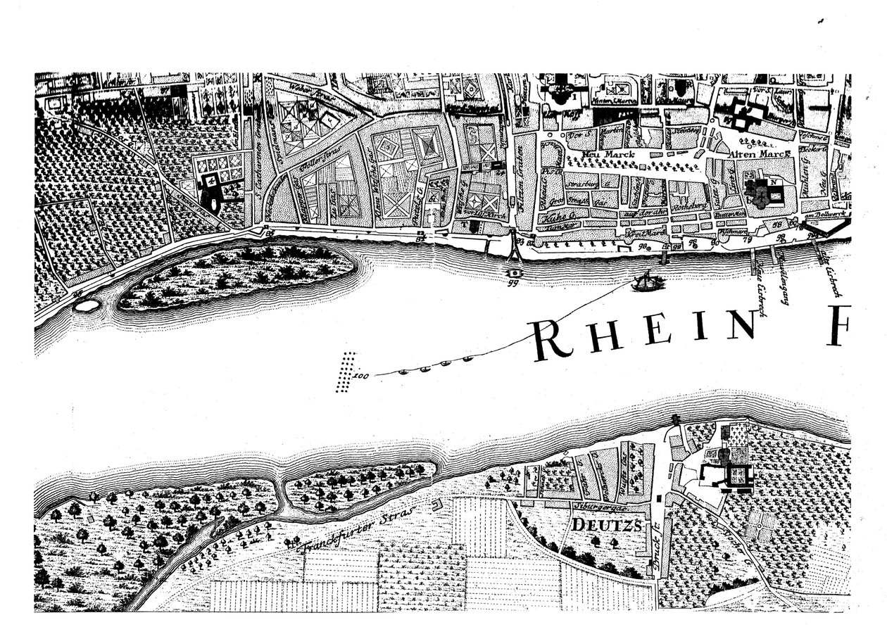 1752年からのケルン市の地図 作： デュホン