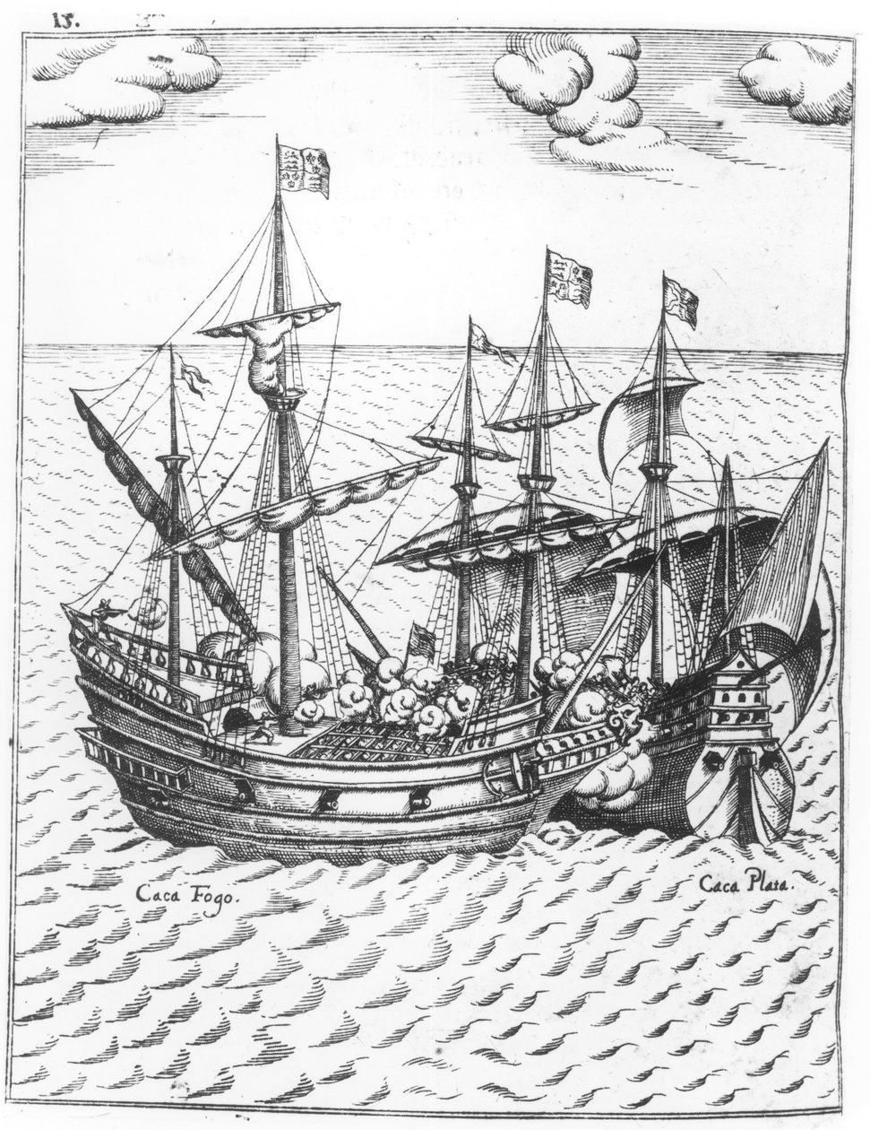 太平洋でフランシスドレイク（c.1540-96）に略奪されたスペインの宝船 作： オランダ語学校