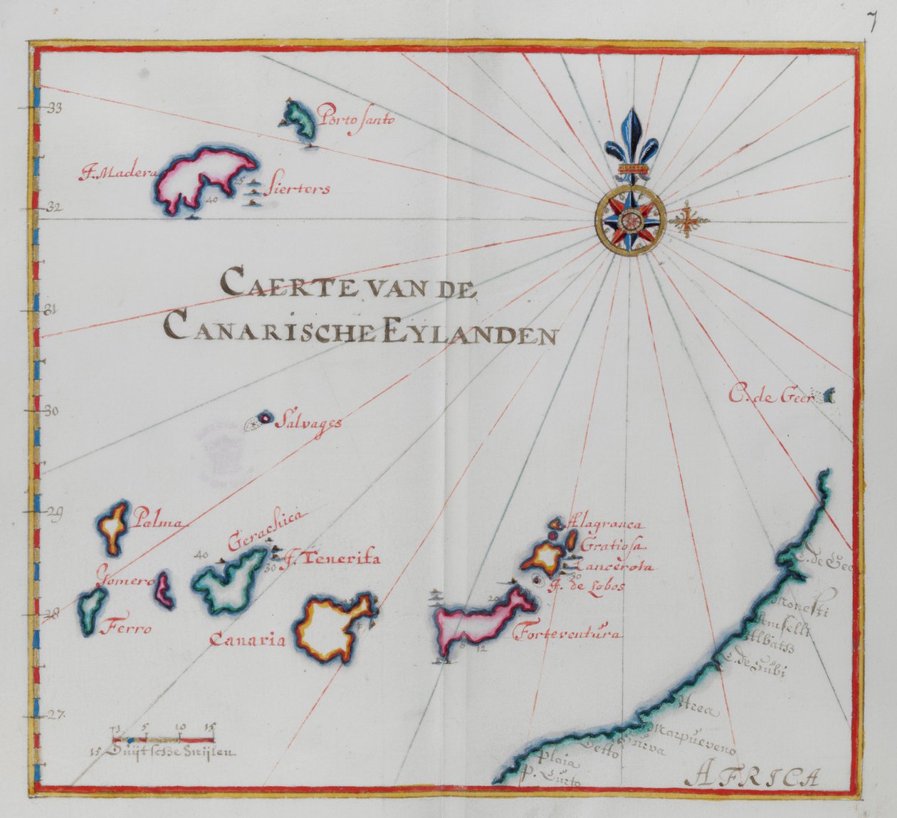 カナリア諸島の地図. 作： オランダ語学校