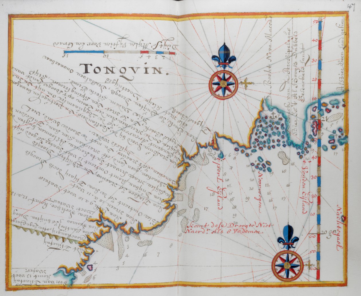 ビルマの海岸の地図。 作： オランダ語学校