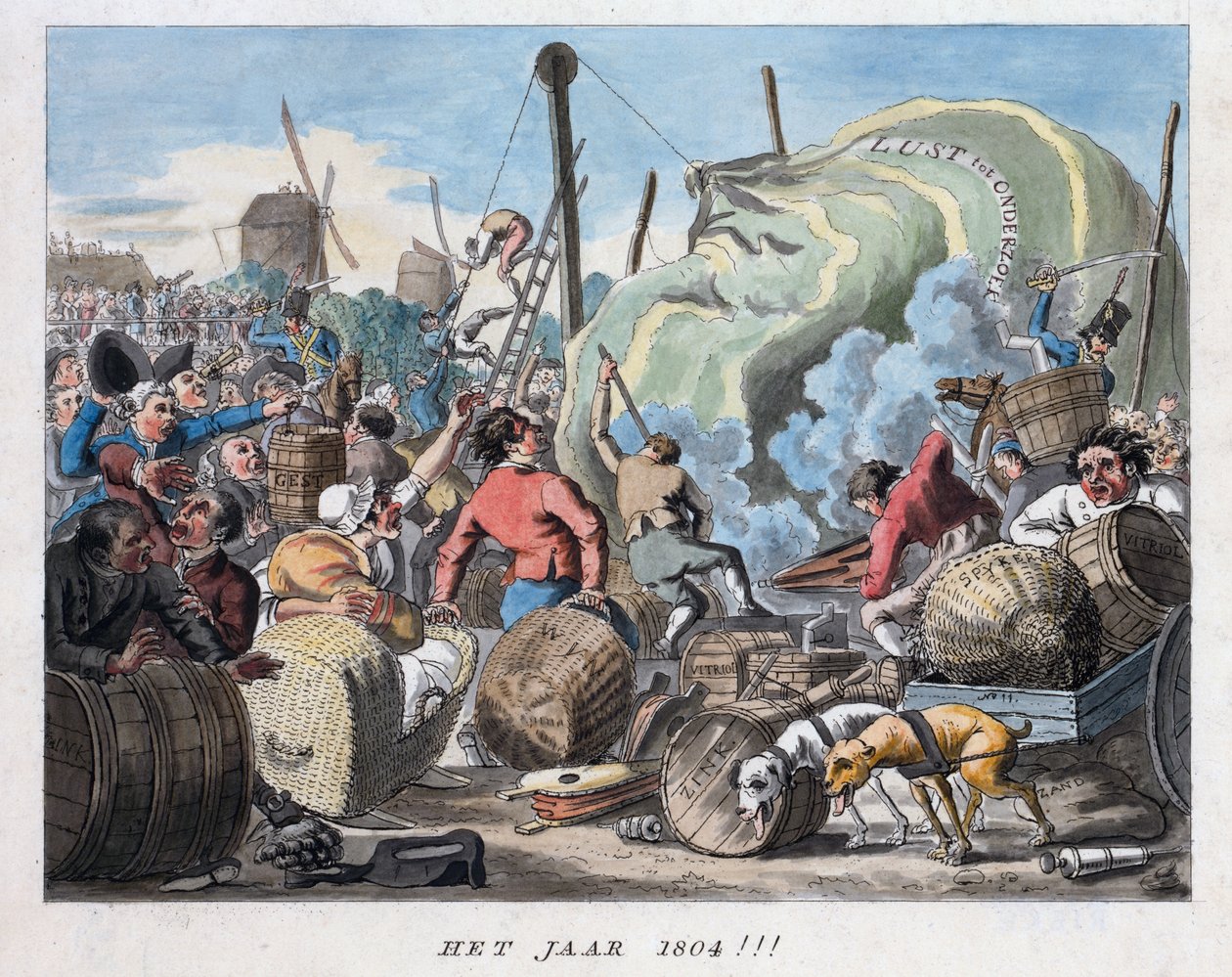 1804年、1794年頃（手彩色の彫刻） 作： オランダ語学校
